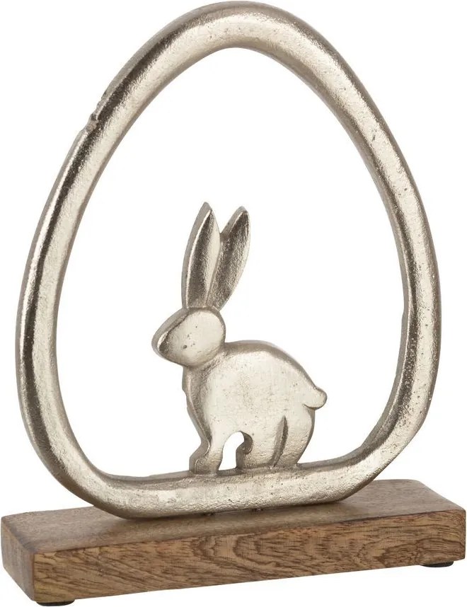 Strieborná antik dekorácia králik na podstavci - 19*4*24 cm
