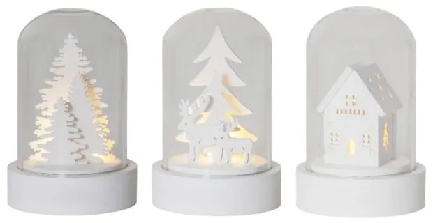 Biele svetelné dekorácie s vianočným motívom v súprave 3 ks ø 5,5 cm Kupol – Star Trading