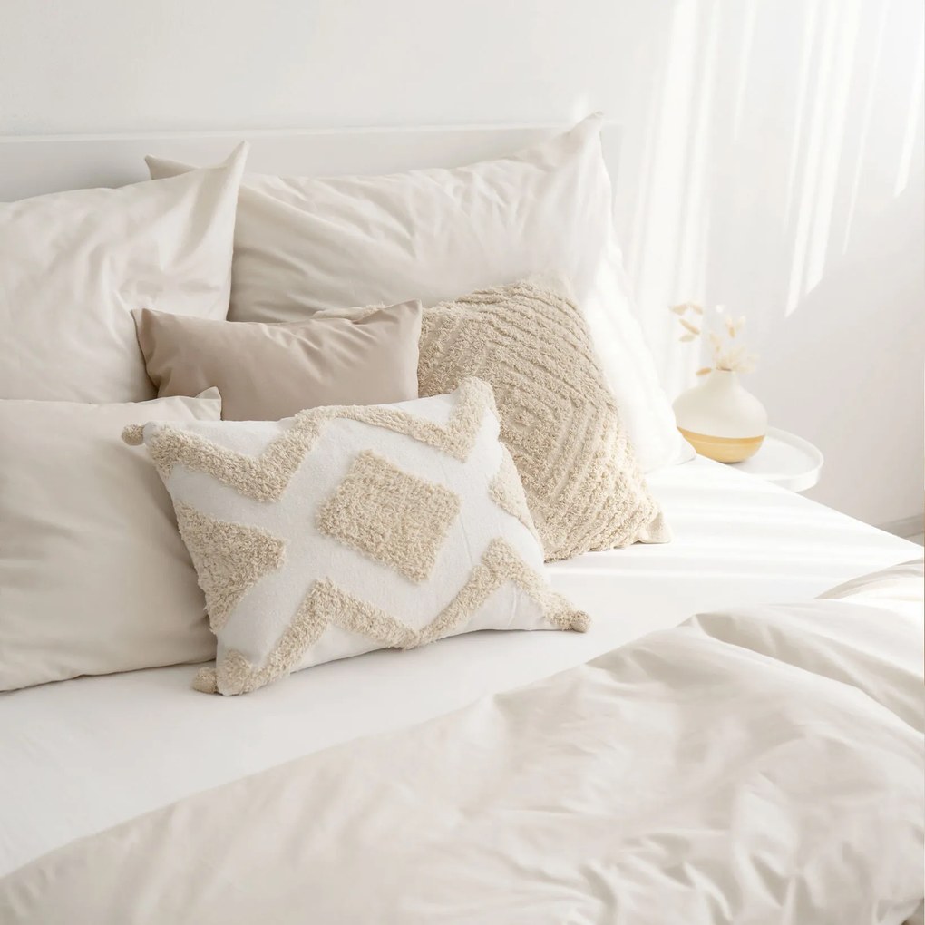 Goldea bavlnené posteľné obliečky - slonová kosť 200 x 200 a 2ks 70 x 90 cm