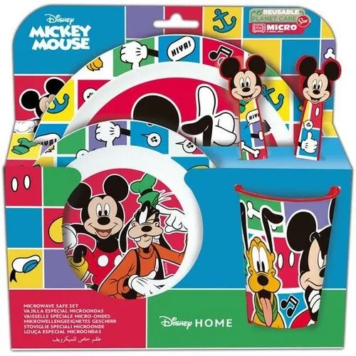 Stor 5-dielna sada plastového riadu Mickey
