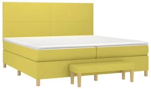 vidaXL Boxspring posteľ s matracom svetlozelená 200x200 cm látka-