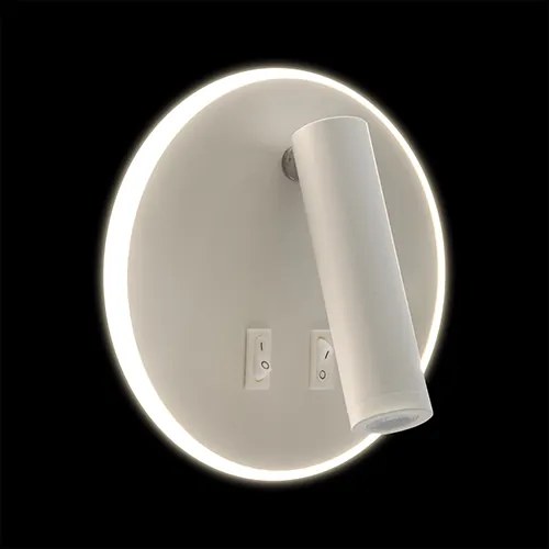 STRÜHM Nástenné bodové svietidlo s vypínačom OTELLO LED C 6W+3W WHITE 3722