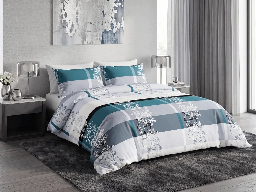 Polybavlnené obliečky LUXURY tyrkysové Rozmer obliečky: 2 ks 70 x 90 cm | 200 x 220 cm