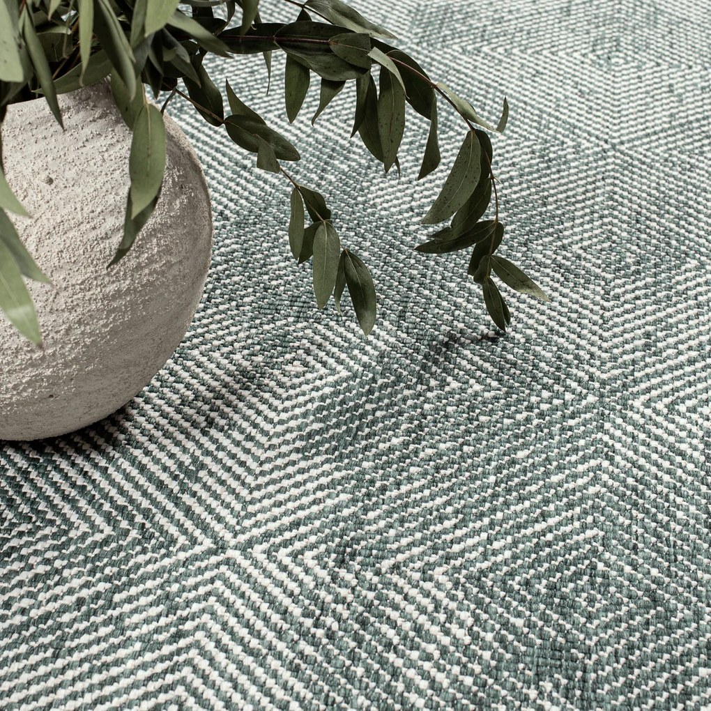 Dekorstudio Obojstranný okrúhly koberec na terasu DuoRug 5845 - zelený Priemer koberca: 120cm