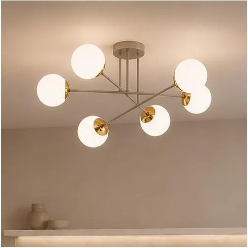 BRILAGI - Prisadený luster MILO 6xE27/60W/230V béžová/zlatá