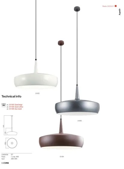 Redo 01-1615 - Luster na lanku AGADIR 1xE27/42W/230V