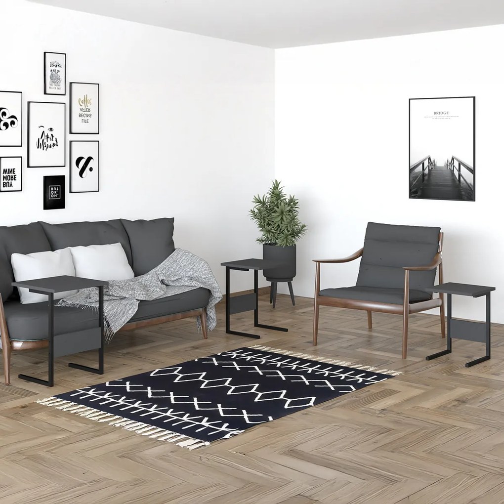 Odkladací stolík Sali Black, 3 ks