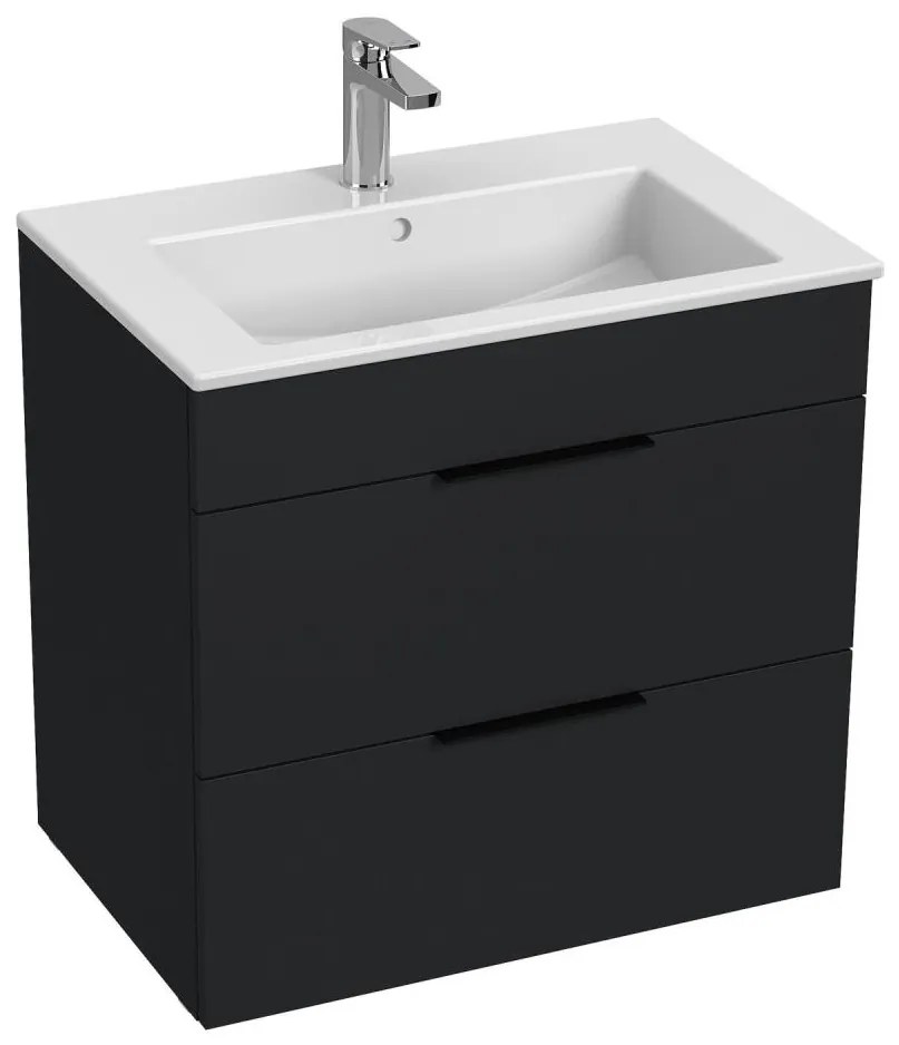 JIKA H4536021763521 - Kúpeľňová skrinka s umývadlom CUBE 60,7x65 cm čierna
