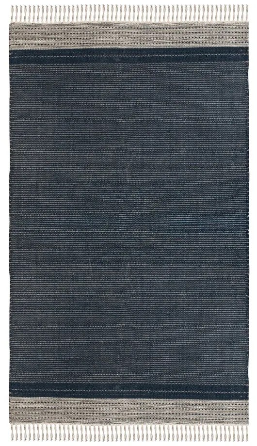 Tmavomodrý obojstranný vonkajší koberec z recyklovaného plastu Green Decore Civil, 80 x 180 cm