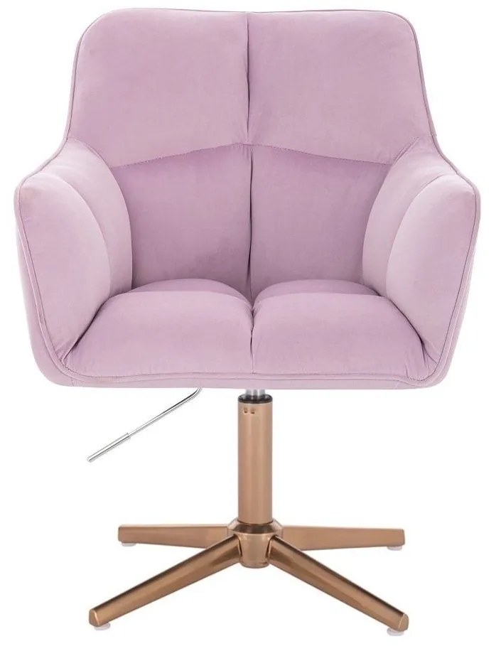 LuxuryForm DESIGN Kreslo AMALFI VELUR na zlatom kríži - levanduľa