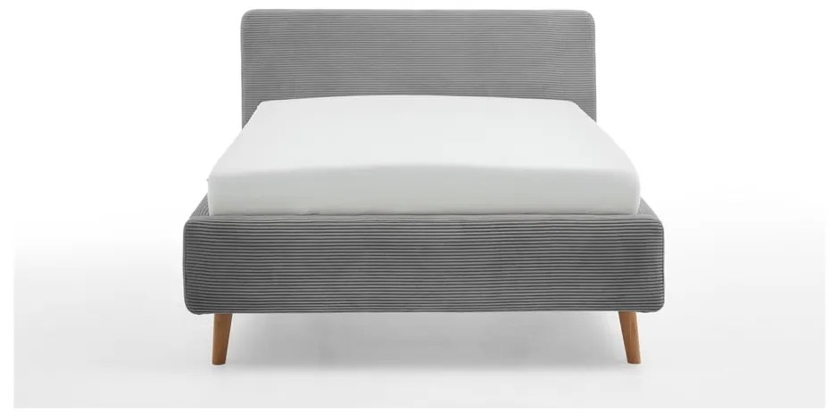 Sivá čalúnená jednolôžková posteľ bez roštu 120x200 cm Mattis – Meise Möbel