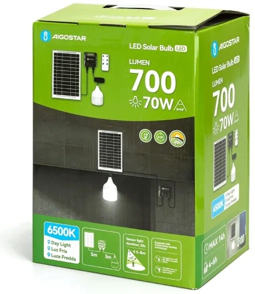 Aigostar - LED Solárny luster so senzorom LED/70W/12V 6000 mAh 6500K pr. 12 cm