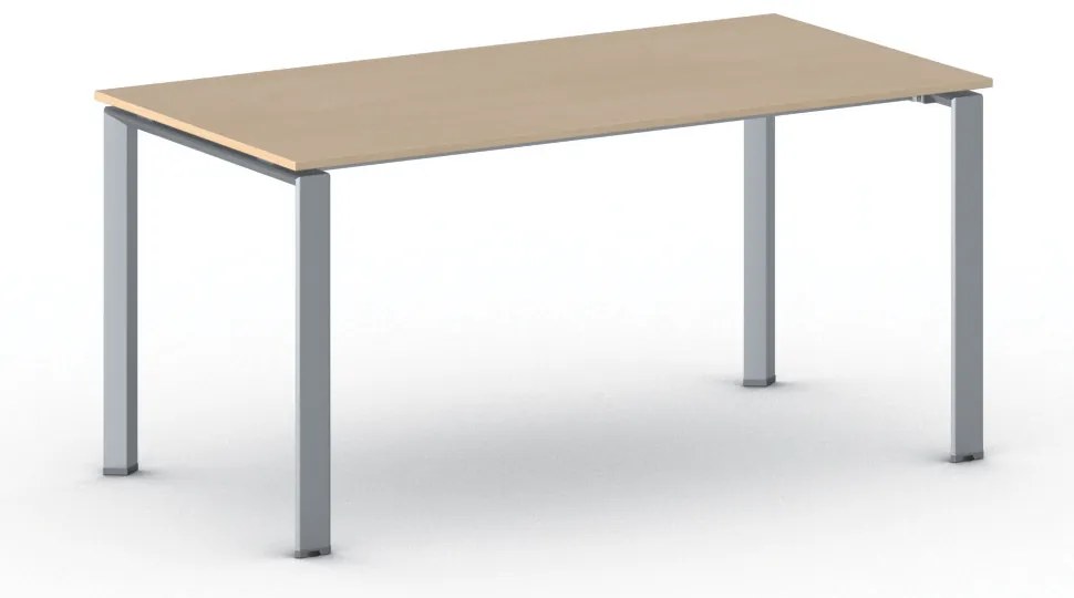 Rokovací kancelársky stôl PRIMO INFINITY, 160x80 cm, sivostrieborná podnož, buk