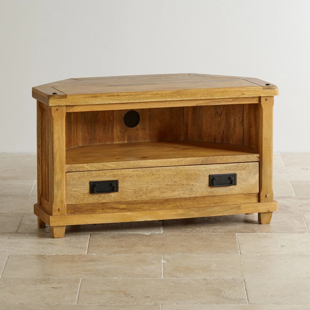 furniture-nabytek.cz - Rohový tv stolík z masívu mango 110x60x50