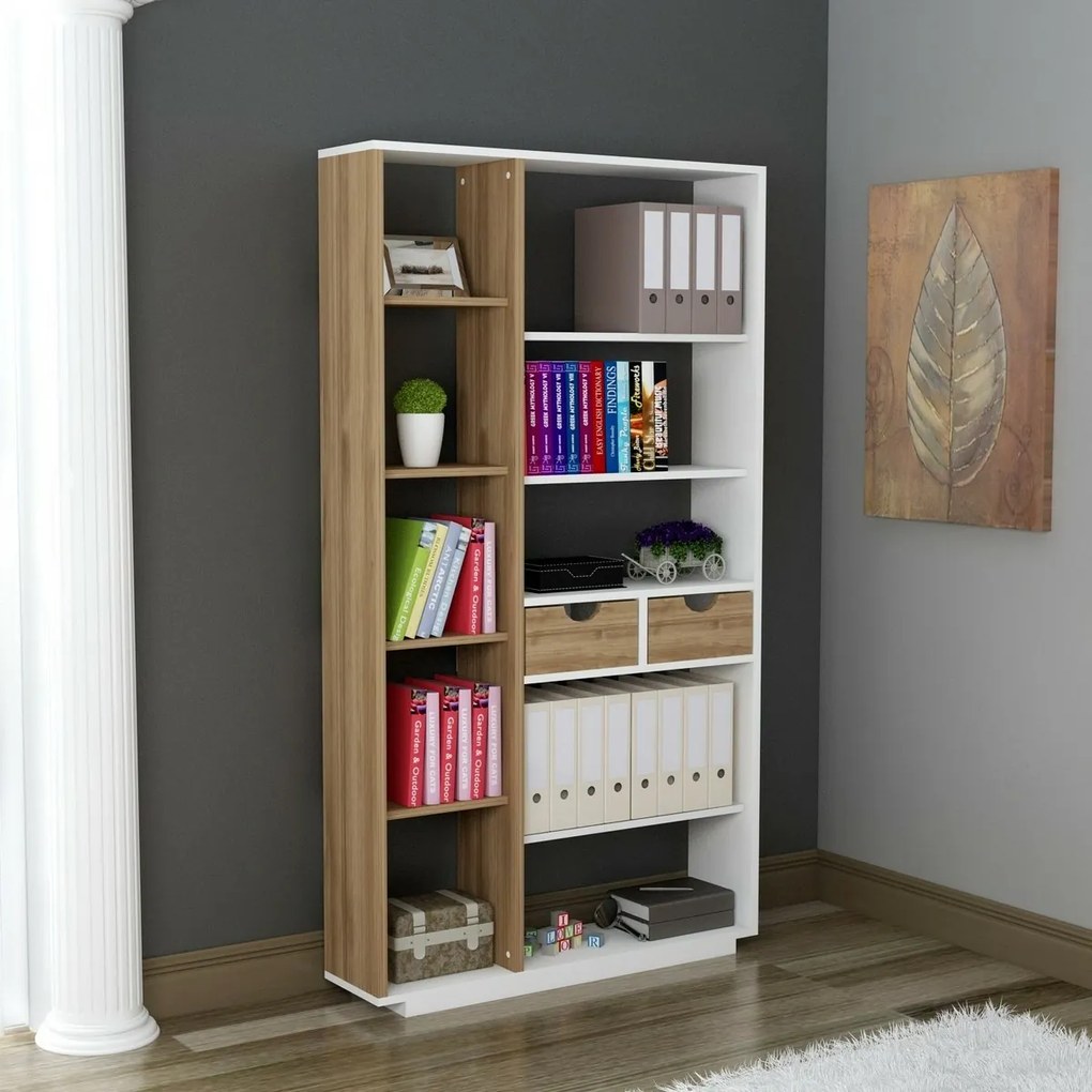 Knižnica Luma White and Walnut