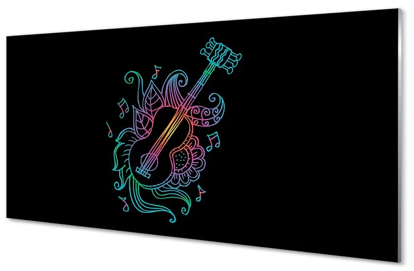 Obraz plexi Poznámky farebné gitary 125x50 cm