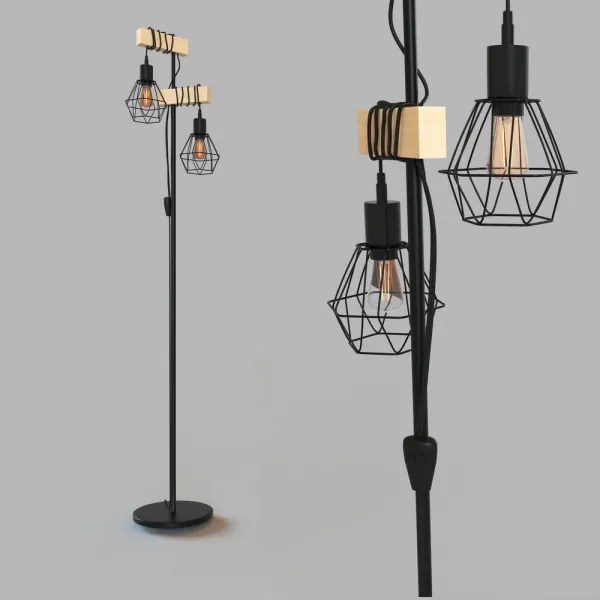 Eglo 43137 - Stojacia lampa TOWNSHEND 2xE27/60W/230V