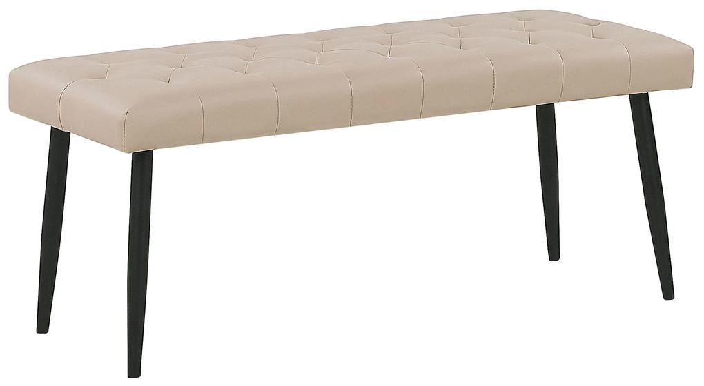 Súprava nábytku do spálne z umelej kože 160 x 200 cm béžová ESSONNE Beliani
