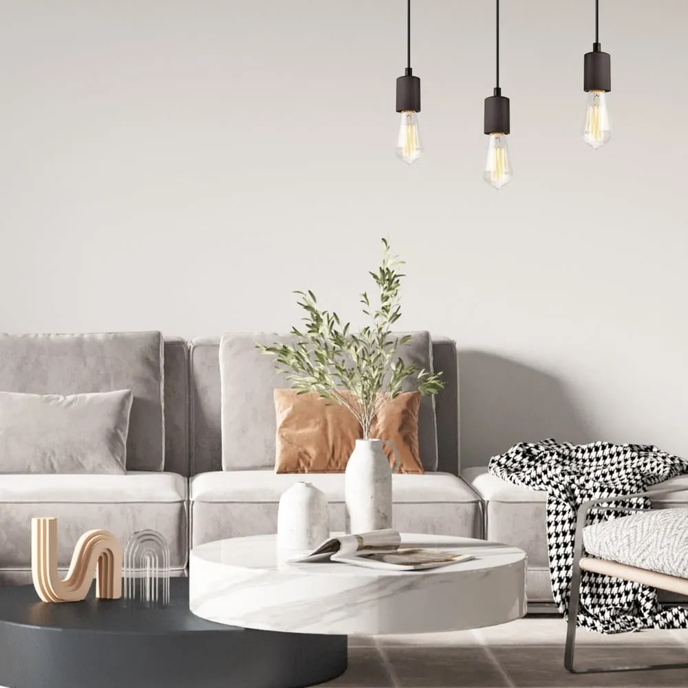 Čierne závesné svietidlo Leon – LAMKUR