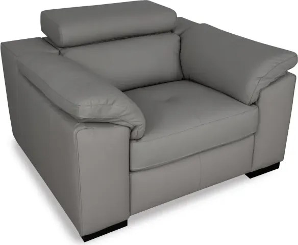 Moderné kožené kreslo LOREN II, sivá (madras - 128 grey)