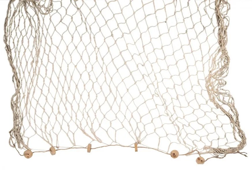 Béžová dekorácia rybárska sieť Fishing Nautic - 200*400 cm