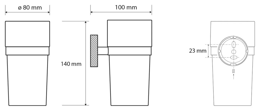 Sapho Sapho, LARISSA pohár, mliečne sklo, čierna/zlatá matná, WS004BG