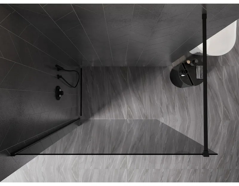 Mexen, Mexen Kioto-X sprchová stena 50 x 200 cm, grafit 10 mm, čierna - 800-050-101-70-40-X