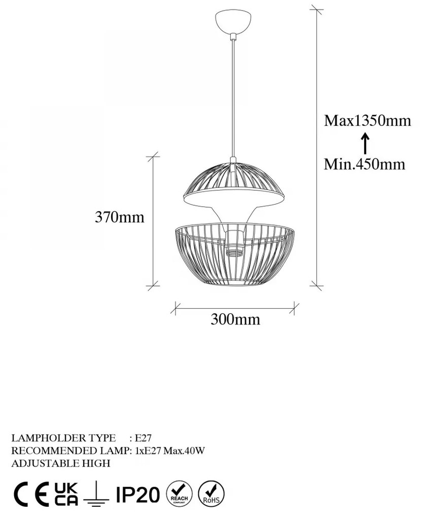 Stropná lampa Telmander zelená