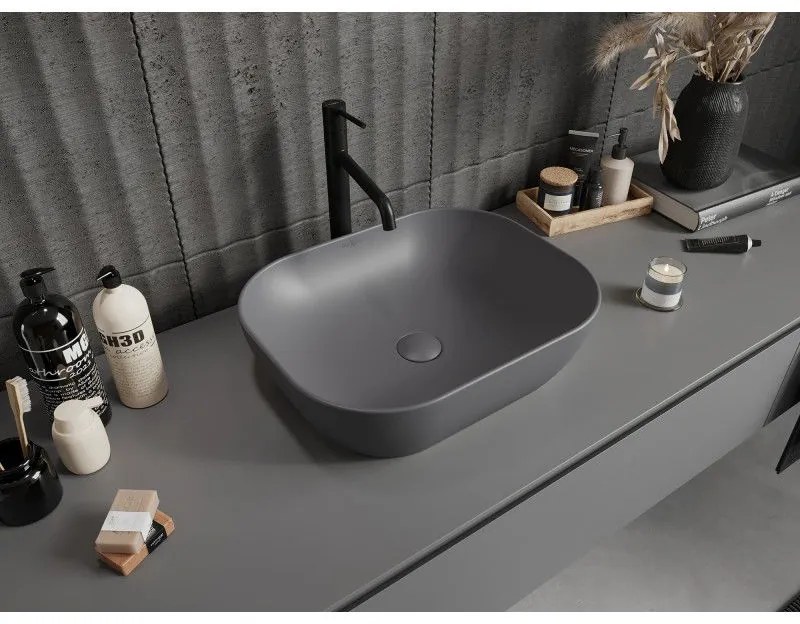 Mexen ROSA umývadlo, 50x40 cm, šedá matná, 21095071