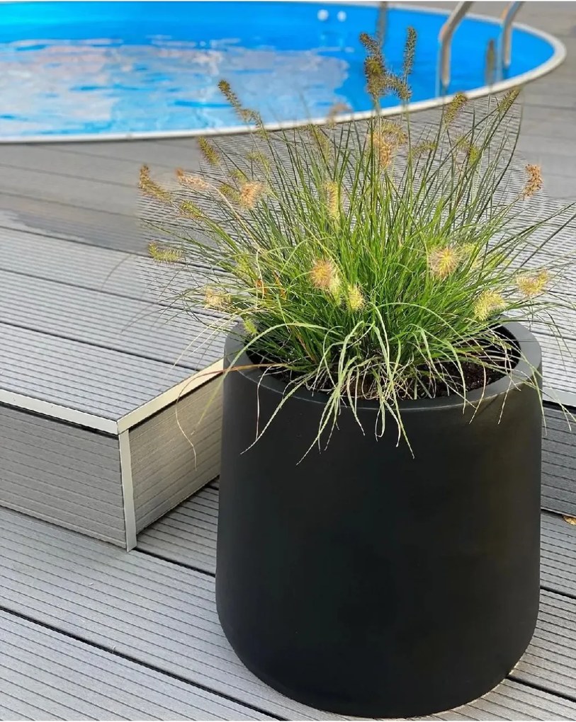 Kvetináč VEKRA, sklolaminát, výška 40 cm, čierna