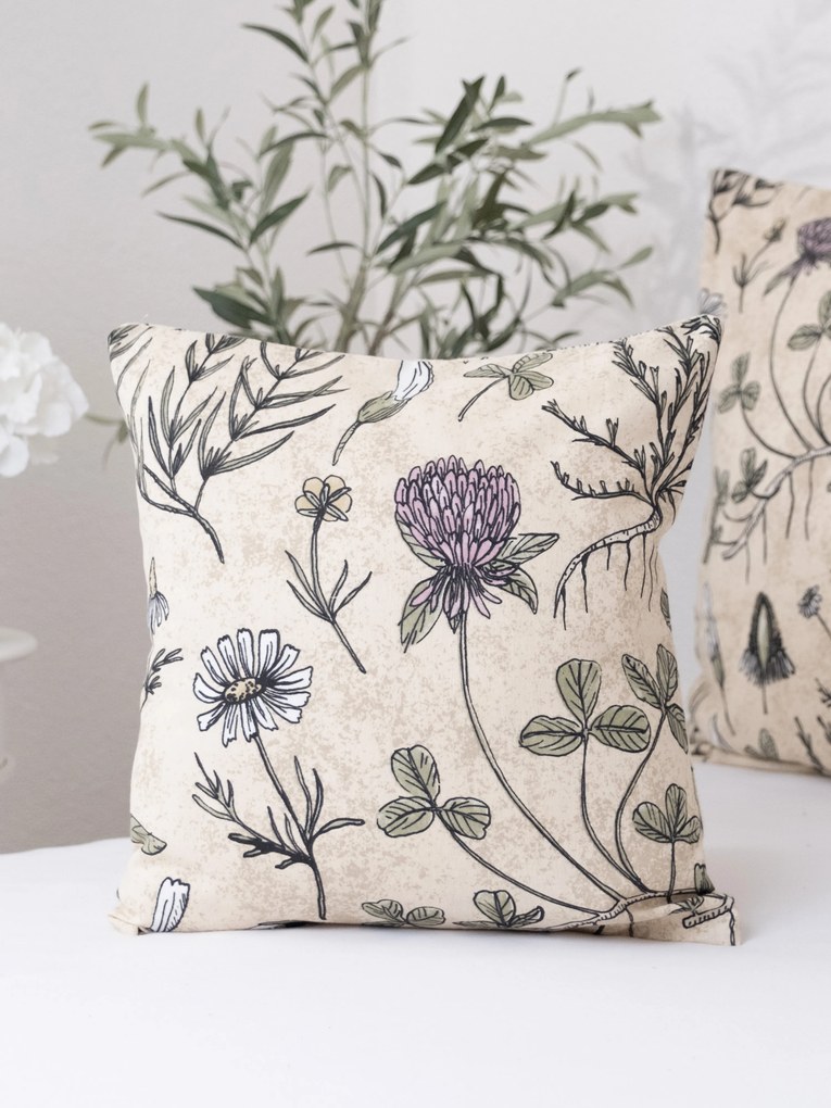 Flanelová obliečka na vankúš 40 x 40 cm - Herbár