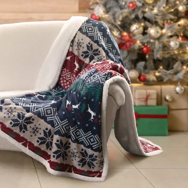 Deka CHRISTMAS 24 granátová / bordová