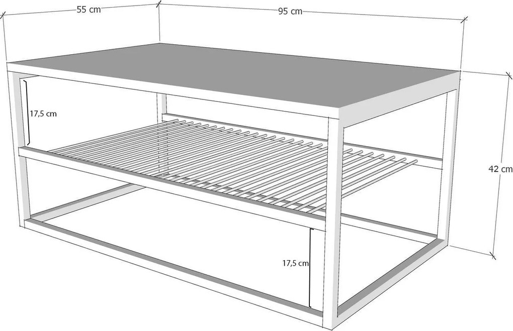 Konferenčný stôl Asude - Black, Travertine