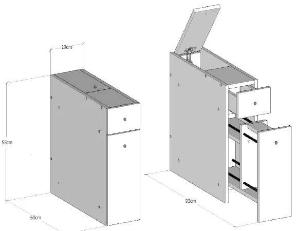 Kúpeľňová skrinka SMART 60x55 cm biela