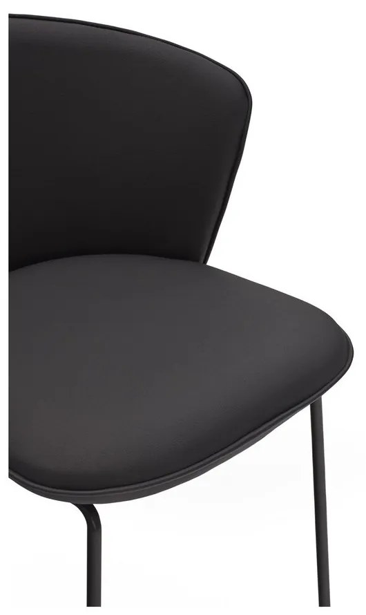 Čierne čalúnené jedálenské kreslá v súprave 2 ks Add – Teulat