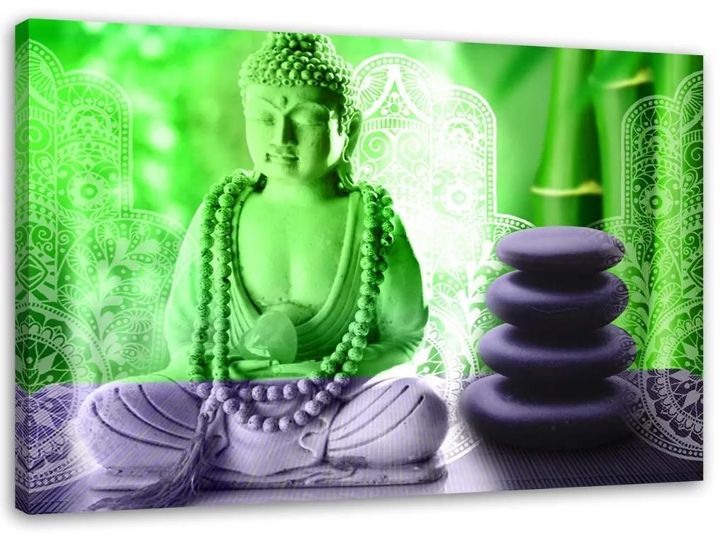 Obraz na plátně Buddha green zen spa - 60x40 cm