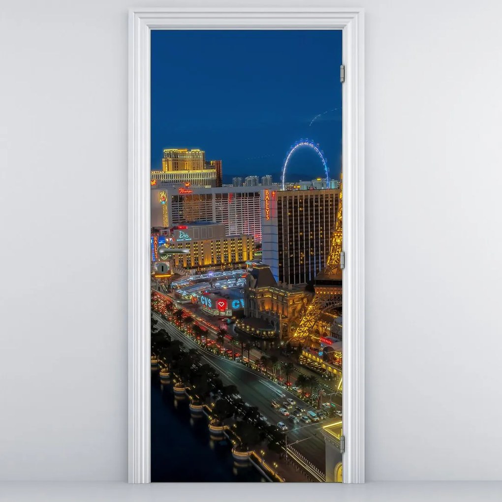 Fototapeta na dvere - Nočný Las Vegas (95x205cm)