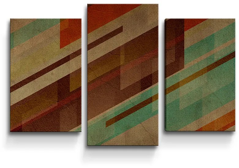 Sablio Obraz - 3-dílný Hnedá abstrakcia - 75x50 cm