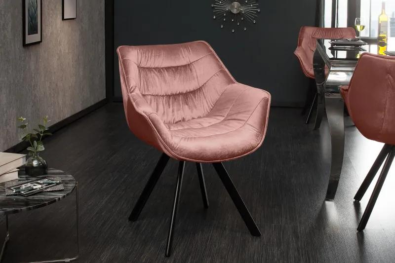 Dizajnová stolička The Dutch Comfort zamat staroružová