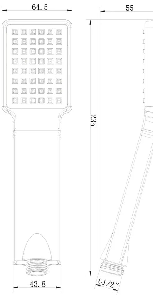 Matne čierna plastová sprchová hlavica – Sapho