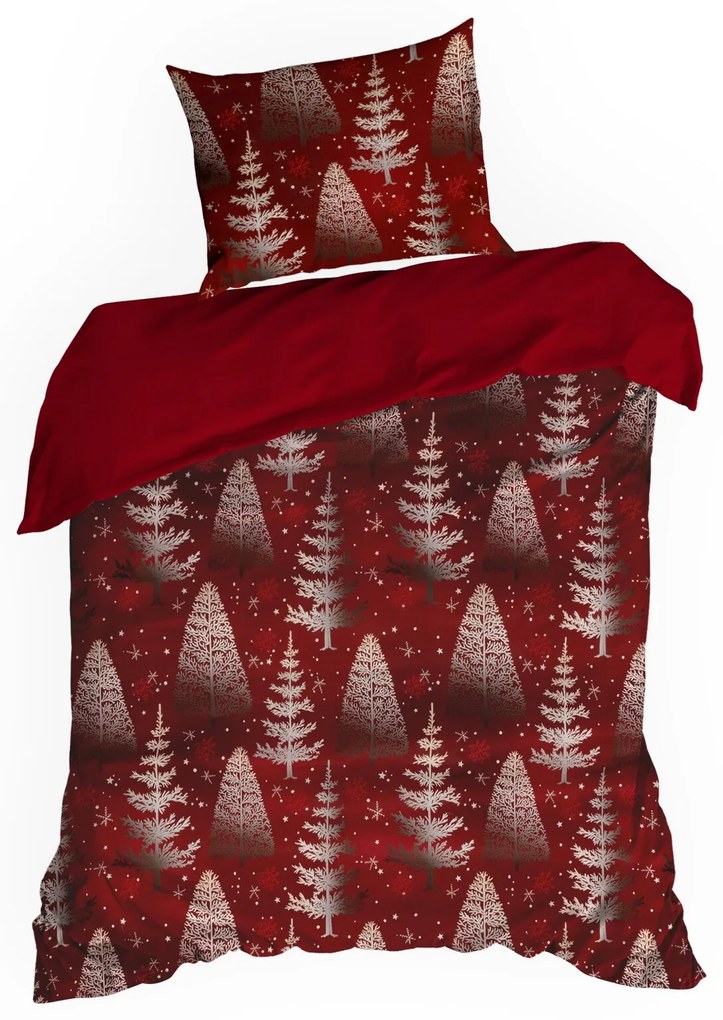 VIANOČNÉ OBLIEČKY Z MIKROVLÁKNA RUBIN 200X220 CM, 2 KS 70X80 CM VZOROVANÉ