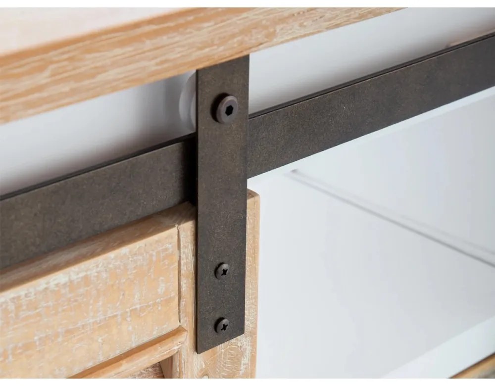 furniture-nabytek.cz - Masívna spodná skrinka pod drez Capera z borovice a MDF, lakovaná, biela/hnedá – 70×35×60 cm
