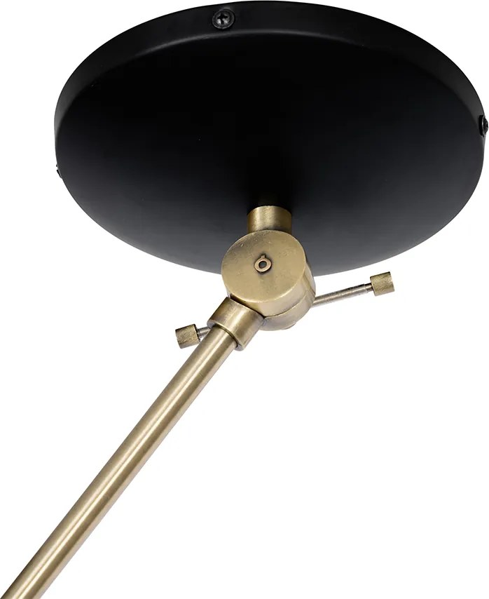 Retro stropné svietidlo čierne s bronzom - Milou