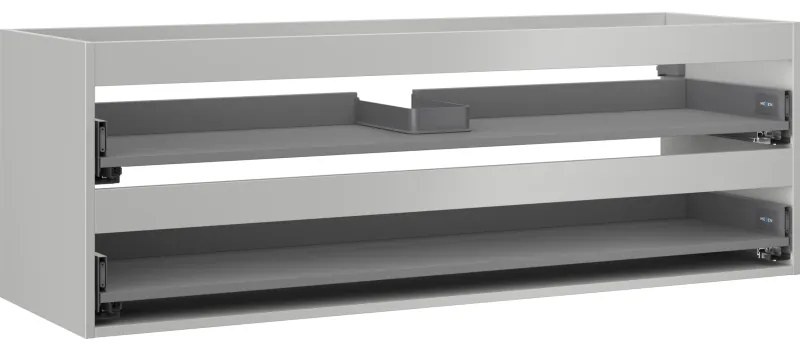 Mexen Box-A, závesná skrinka 140 cm, 2 zásuvky, matná sivá, 91AX0-1400-470-2-62