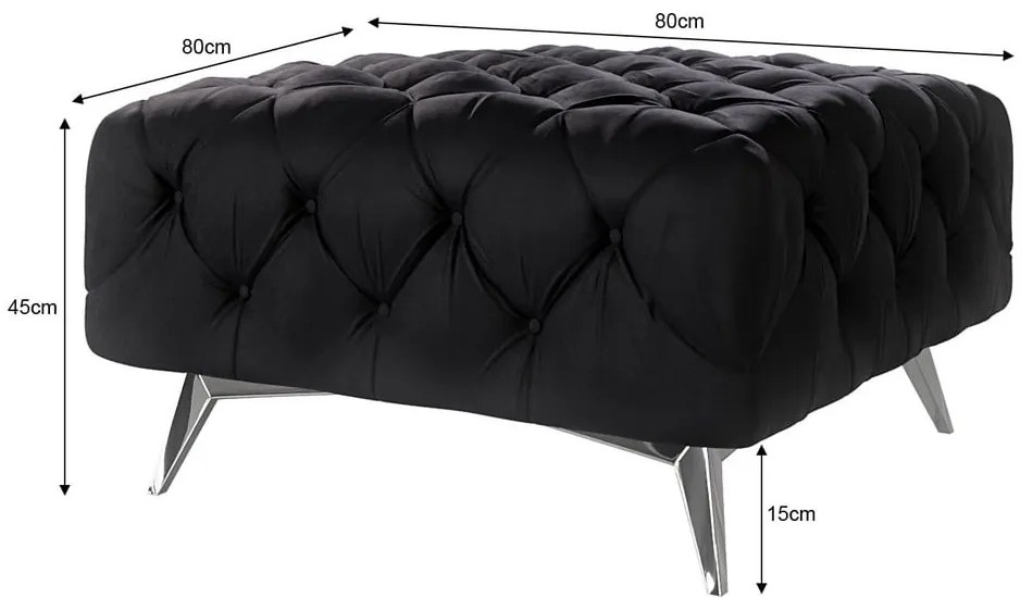 Čierna zamatová podnožka Chelsea – Ropez