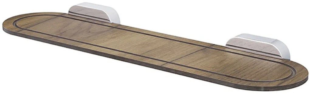 BISK Erga Bergen, kúpeľňová polička 450x125x40 mm, chróm-hnedá, ERG-07056