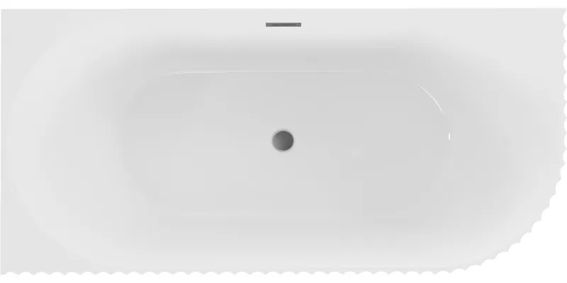 Mexen Gia, voľne stojaca rohová vaňa, drážkovaná, ľavá, 170 x 80 cm, biela lesklá, grafitová matná, 52701708000L-95