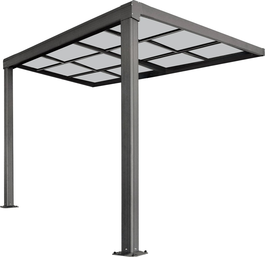 Hliníková pergola BestBerg PZ-9A / 9 m² / antracit/sivá