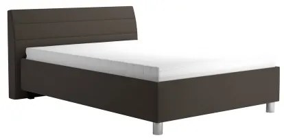 Čalúnená posteľ s úložným priestorom a matracom DALMA 140x200 cm sivá/hnedá