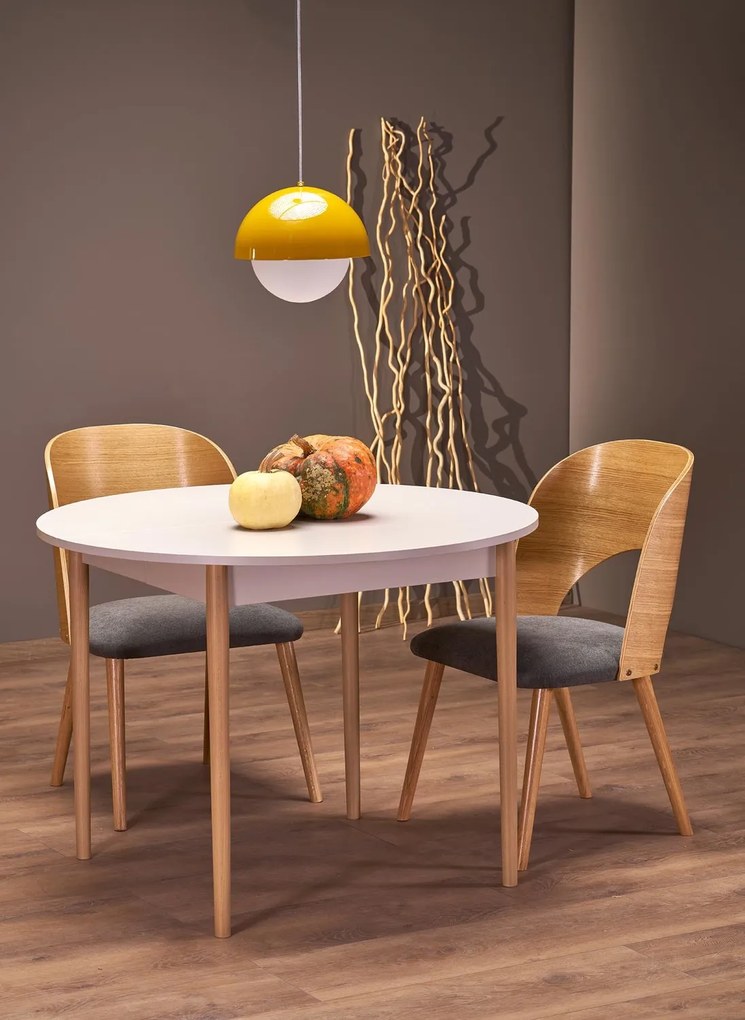 Rozkladací jedálenský stôl Pivot 102/141 cm kašmírový/buk